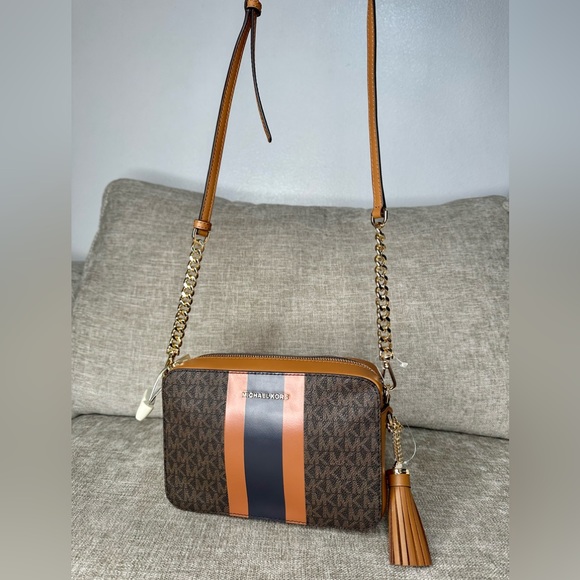 Designer Michael Kors
Ginny Medium Logo Stripe Crossbody Bag - Picture 1 of 7